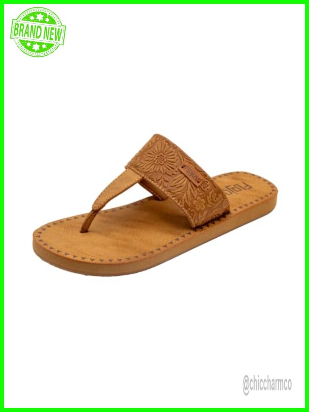 Faux Leather & Raffia Hooded Thong Sandal with Arch Support